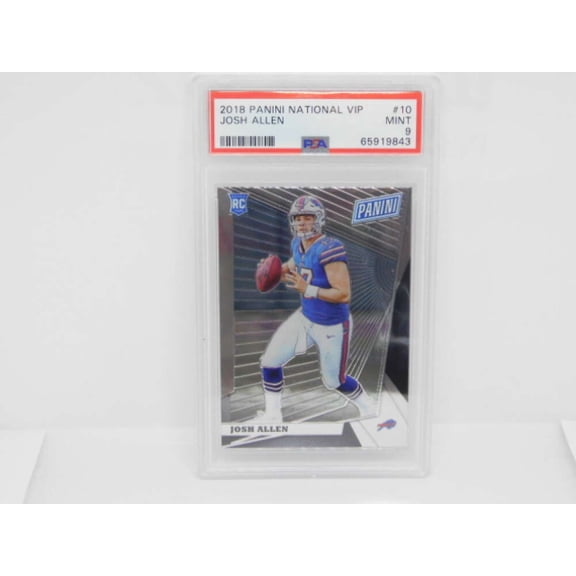 2018 Panini National VIP Prizm Design #10 Josh Allen RC Rookie Buffalo Bills PSA 9 MINT