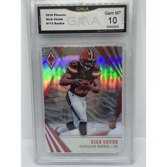 2018 Panini Phoenix Rookie RC Nick Chubb Cleveland Browns GMA 10 Serial Number May Vary Panini Trading Card