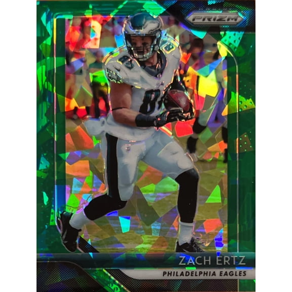 2018 Panini Prizm Zach Ertz #41 Green Cracked Ice /75 Philadelphia Eagles NFL Football Trading Cards