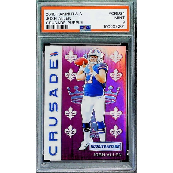 2018 Panini Rookies and Stars Crusade Purple #CRU34 Josh Allen RC Rookie Buffalo Bills PSA 9 MINT SER65
