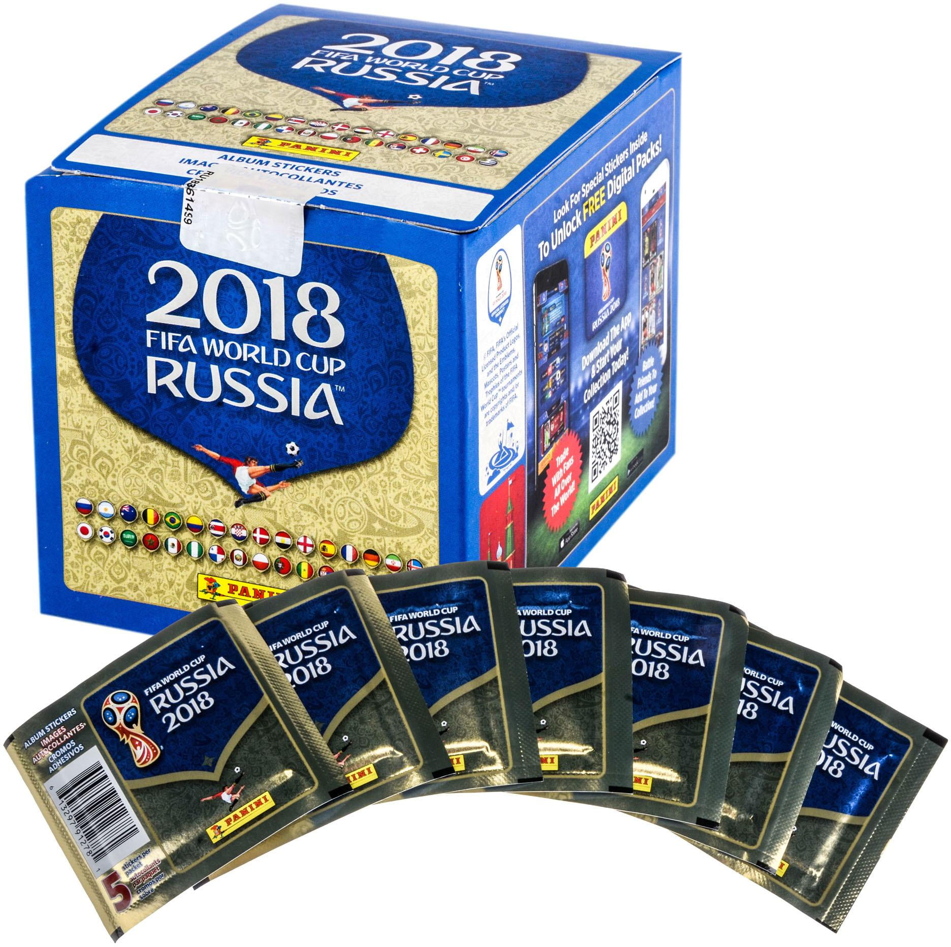 2018 Panini Russia FIFA World Cup Soccer Stickers Factory Sealed 50 Pack Box - Fanatics Authentic Certified