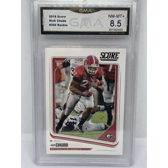 2018 Panini Score Rookie RC Nick Chubb Georgia Bulldogs GMA 8.5 Panini Trading Card