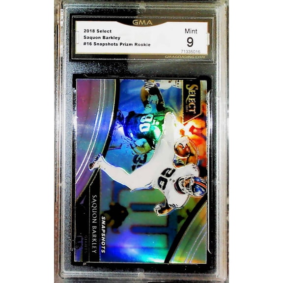 2018 Panini Select Snapshots Silver Prizm SN-16 Saquon Barkley RC Rookie Giants GMA 9 MINT
