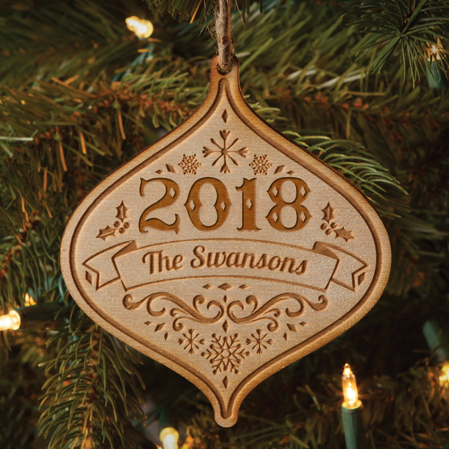 2018 Personalized Wood Ornament