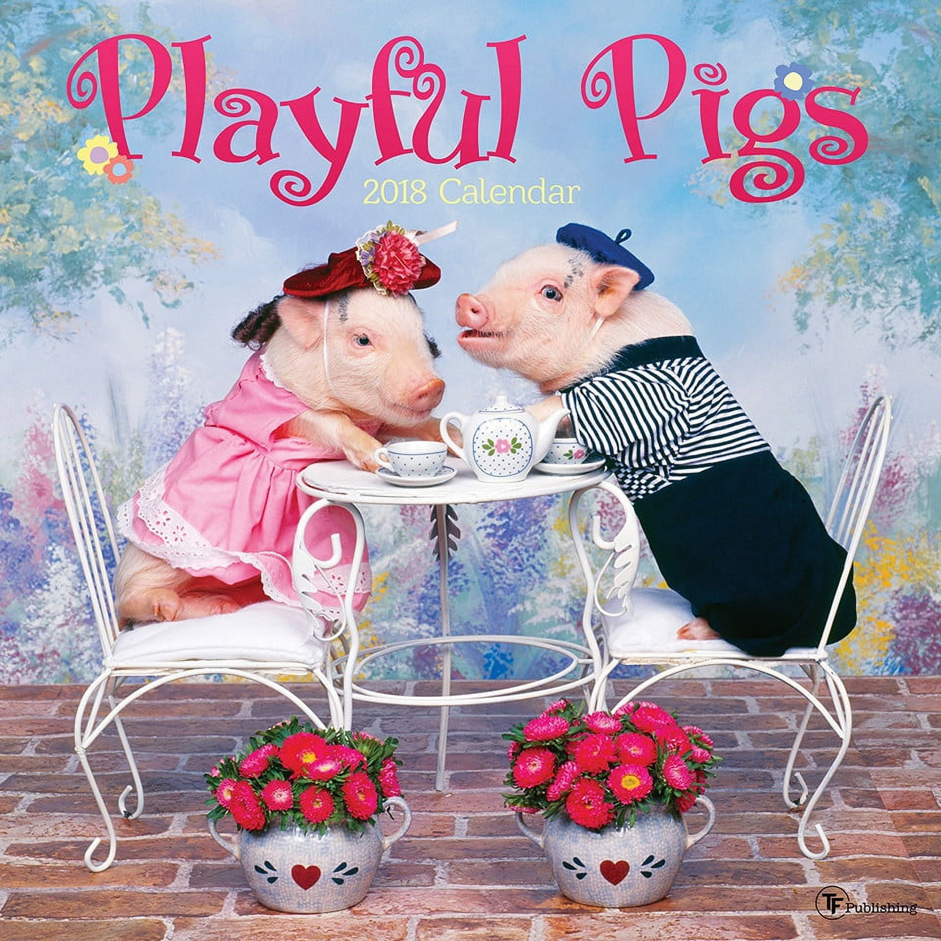 2018 Playful Pigs Wall Calendar