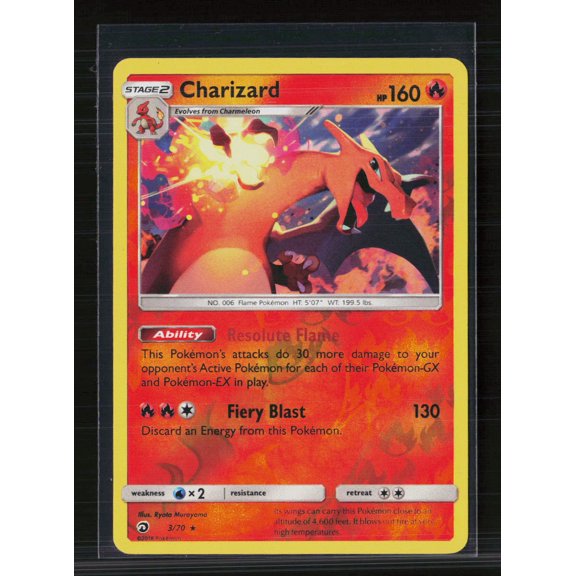 2018 Pokemon Dragon Majesty Charizard Holo Rare Trading Card #3/70