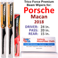 thumbnail image 1 of 2018 Porsche Macan Performance Beam Wipers (Set of 3) w/Rear Wiper, 1 of 3