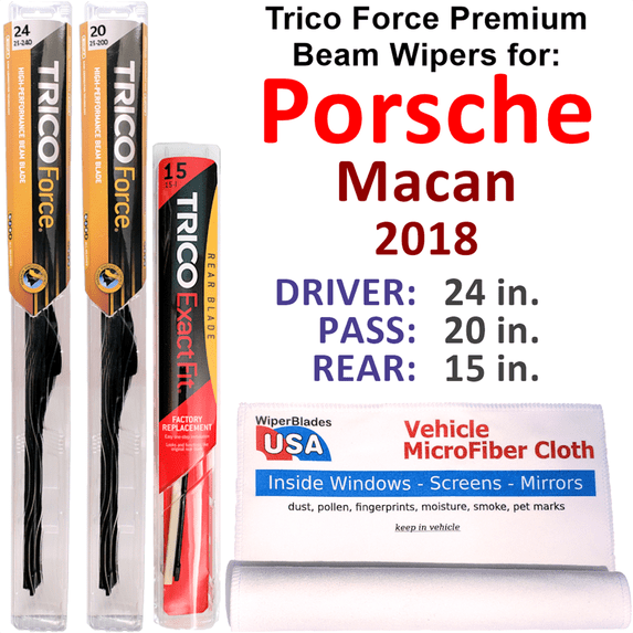 2018 Porsche Macan Performance Beam Wipers (Set of 3) w/Rear Wiper