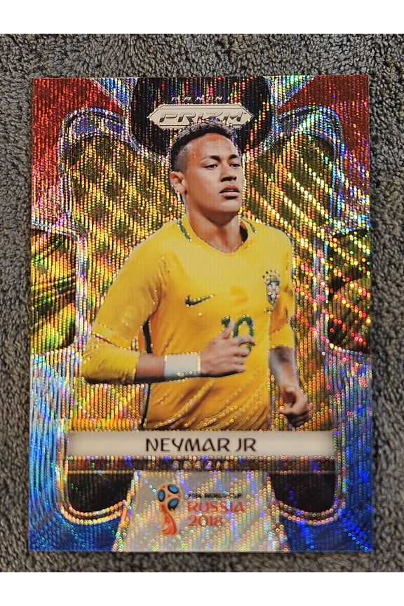 2018 Panini Prizm World Cup Soccer Red Blue Wave Neymar Jr #25 Brazil Soccer Card