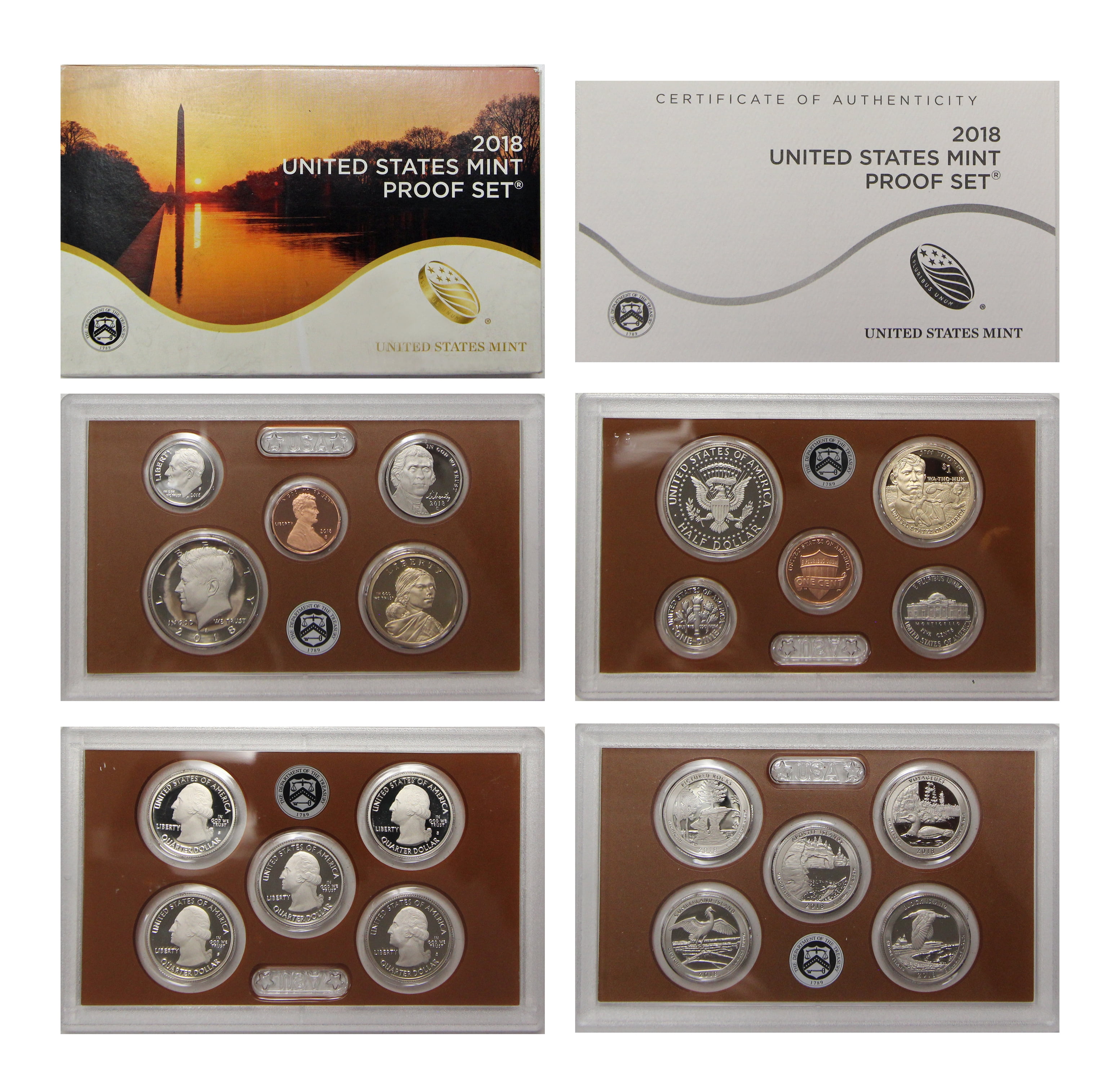 Coin Cladding 2018 Proof Set - U.S. Mint 10-Coin Clad Set - Collectible OGP Set ...
