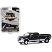 2018 RAM 3500 Big Horn Dually Pickup Truck Harvest Edition Black and Bright Silver Dually Drivers Series 4 1/64 Diecast Model Car by Greenlight