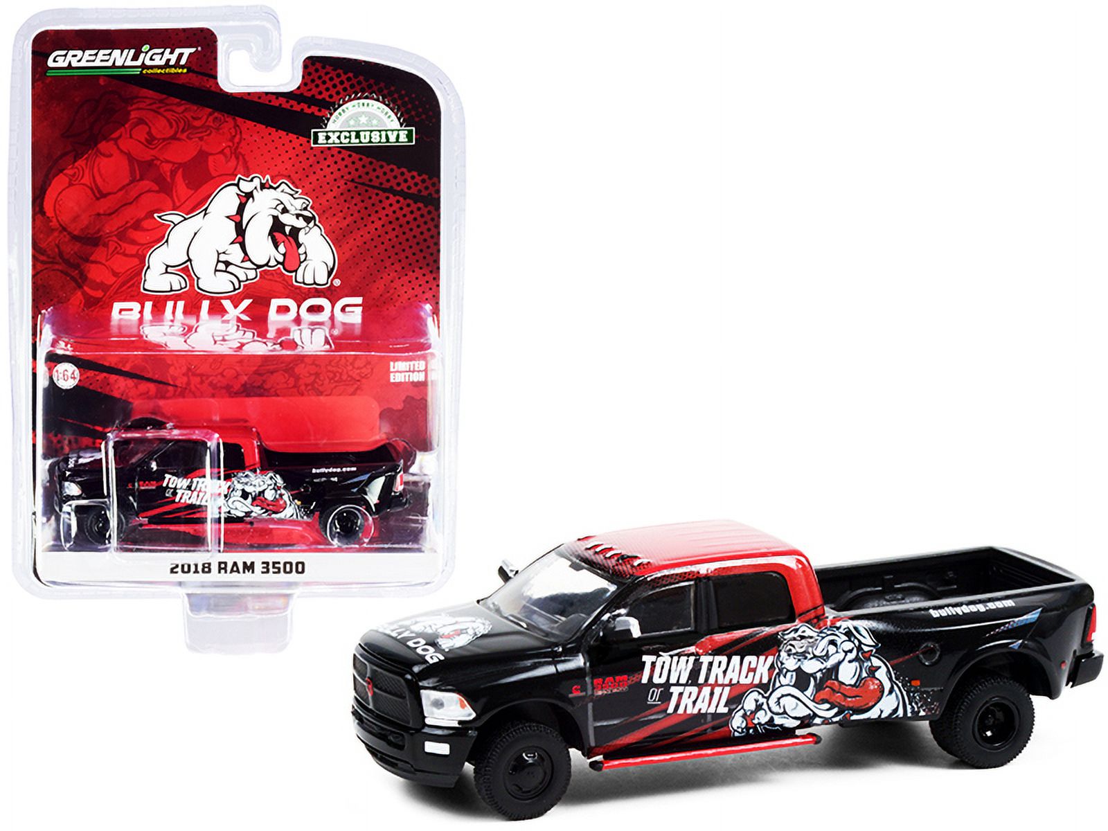 2018 RAM 3500 Dually Bully Dog Pickup Truck Black and Red