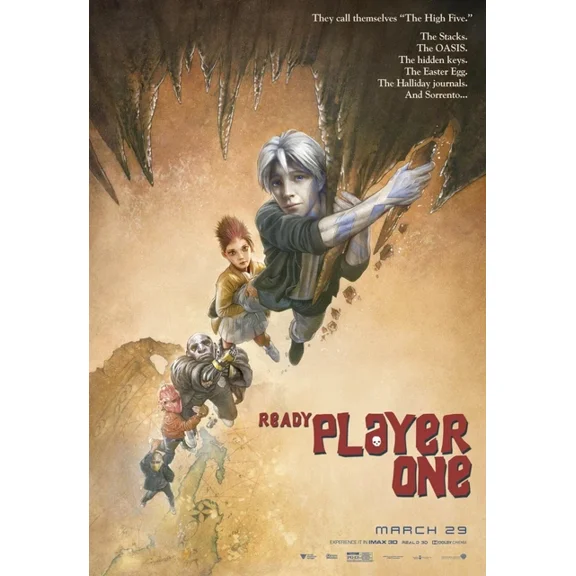 2018 Ready Player One Movie Poster Wade Watts Back To The Future UNFRAMED PAPER POSTER, Home Decor