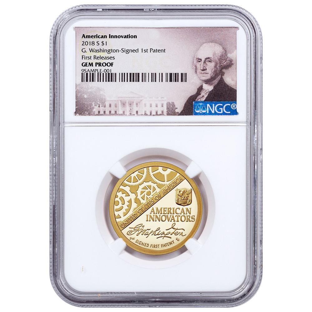 First Proof Coin 2018-S $1 American Innovation Washington-Signed First Patent ...