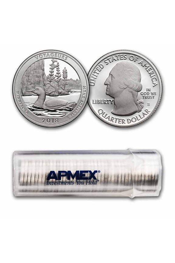 2018-S ATB Quarter Voyageurs National 40-Coin Roll Proof (Silver)