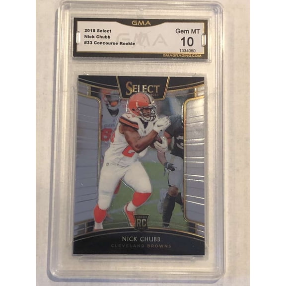 2018 Select Concourse #33 Nick Chubb RC Rookie Cleveland Browns GMA 10 Football Panini Trading Card (Serial Number May Vary)
