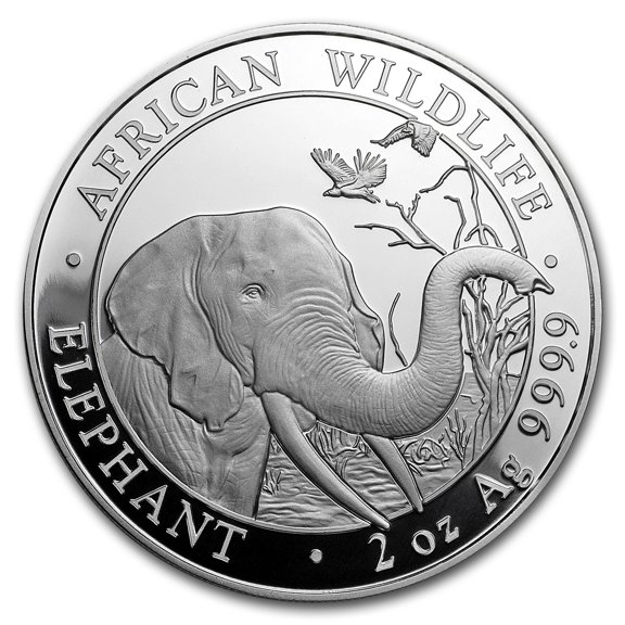 2018 Somalia 2 oz Silver Elephant BU