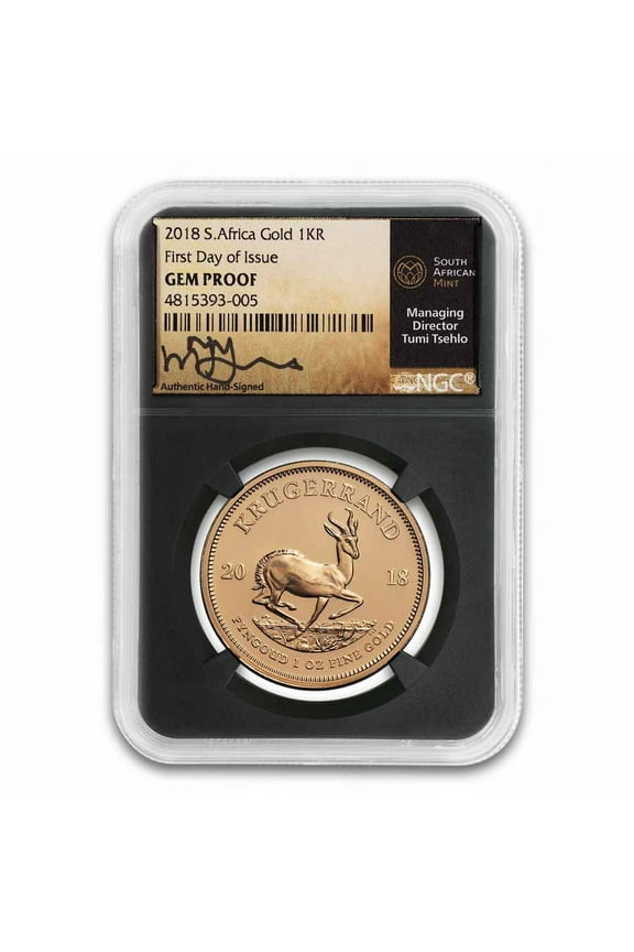 2018 South Africa 1 oz Gold Krugerrand Gem Proof NGC FDI