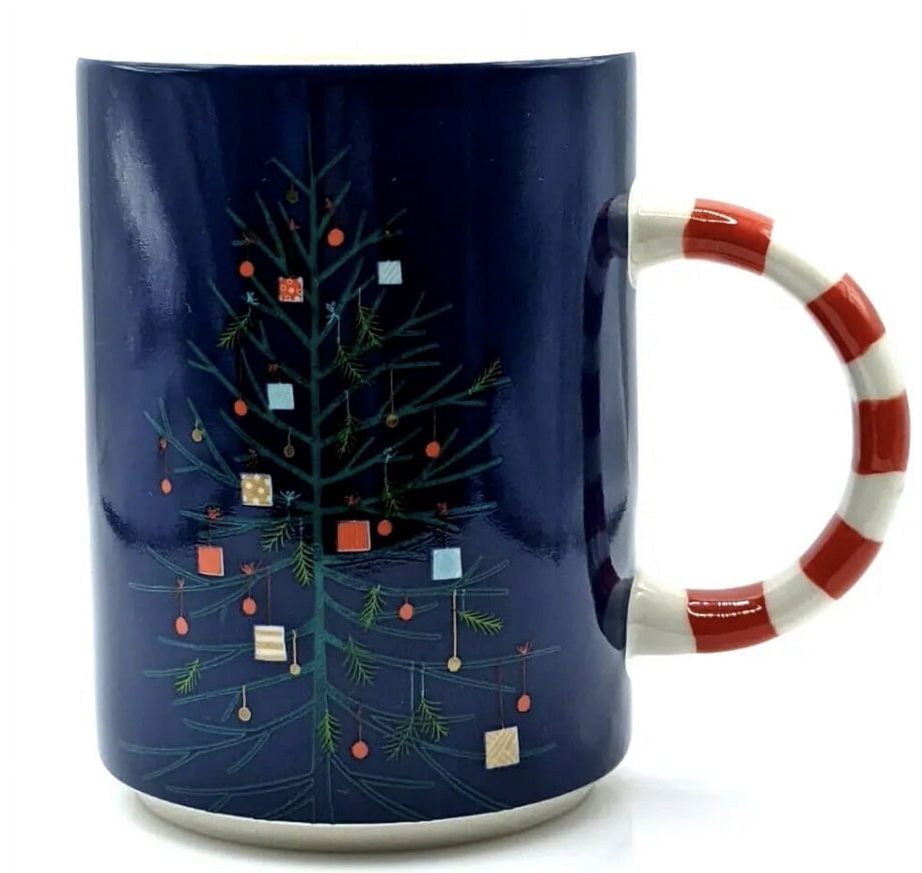 2018 Starbucks Christmas Tree CANDY CANE Handle Blue Coffee Mug Cup -  Walmart.com