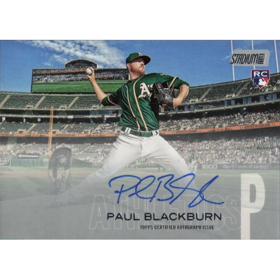 2018 TOPPS STADIUM CLUB AUTOGRAPHS #SCA-PB PAUL BLACKBURN AUTO OAKLAND ATHLETICS