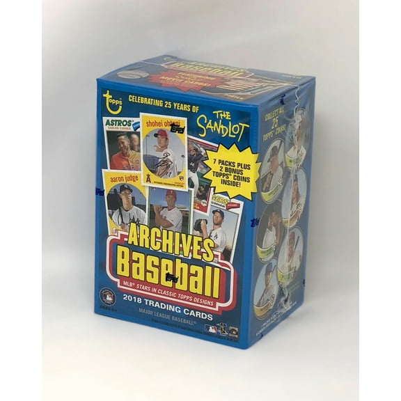 2018 Topps Archives Baseball Blaster Box (8 Packs/8 Cards, 2 Coin Inserts)