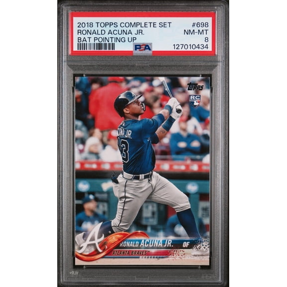 2018 Topps Bat Pointing Up Variation Ronald Acuna Jr. #698B PSA 8