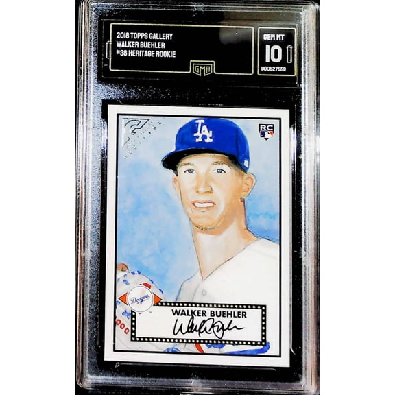 2018 Topps Gallery Heritage Baseball #H-38 Walker Buehler Los Angeles Dodgers RC Rookie Card GMA 10 GEM MINT