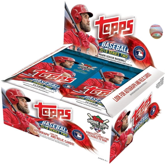 Topps Retail Display 2018 Topps Series 2 Baseball Retail Display Box 24 Packs of Cards ...