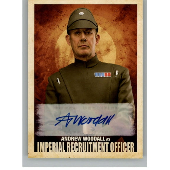 2018 Topps Solo A Star Wars Story Autographs #A-AW Andrew Woodall Auto Autograph Imperial Recruitment Offic