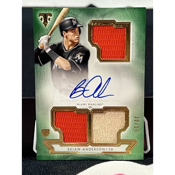 2018 Topps Triple Threads Brian Anderson #RFPAR-BA RPA /50 Auto Rookie Memorabilia Topps Miami Marlins MLB Autographed Baseball Trading Card