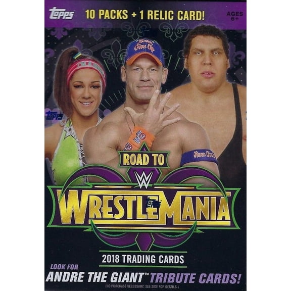 2018 Topps WWE Road to Wrestlemania Series Unopened Blaster Box of Packs with One GUARANTEED Relic Card Per Box