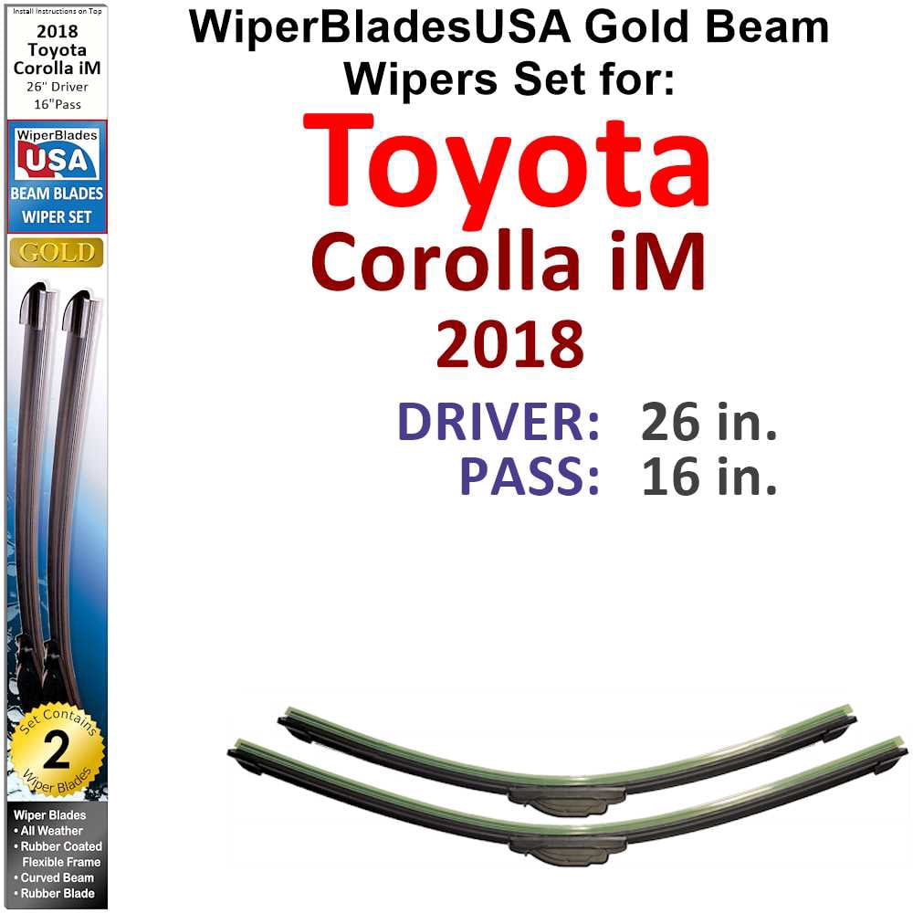2018 Toyota Corolla Wiper Blade Size