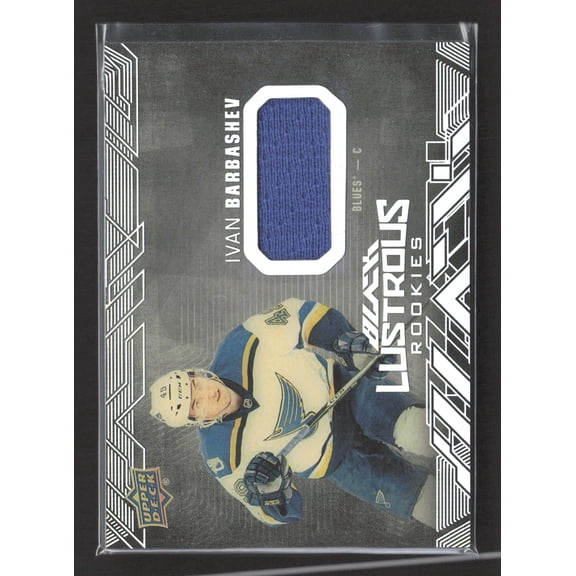 2018 Upper Deck Black Lustrous Rookies Ivan Barbashev St. Louis Blues Jersey Patch #LR-IB Hockey Card