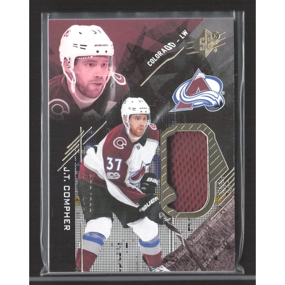 2018 Upper Deck SPx J.T. Compher Colorado Avalanche #R-JT Jersey Patch Hockey Card