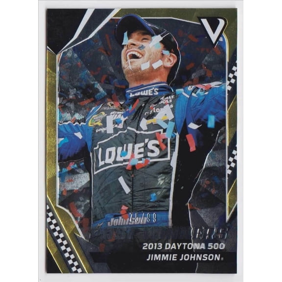 2018 Victory Lane Past Winners Gold Parallel Panini Jimmie Johnson #100 NASCAR Racing Card