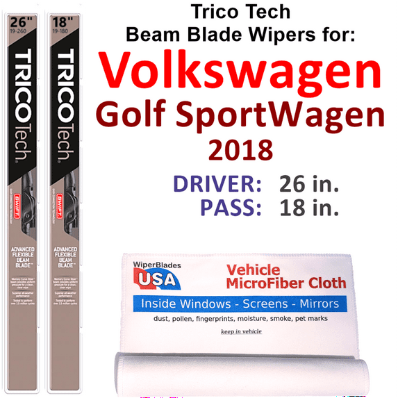 2018 Volkswagen Golf SportWagen Beam Blade Wipers (Set of 2)