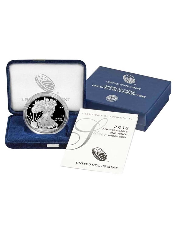 2018-W Proof $1 American Silver Eagle Box, OGP, & COA