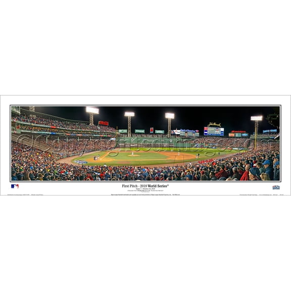 2018 World Series  Game One First Pitch Panoramic Poster Print Deluxe Black Wood Frame with Plexi Glass 2124