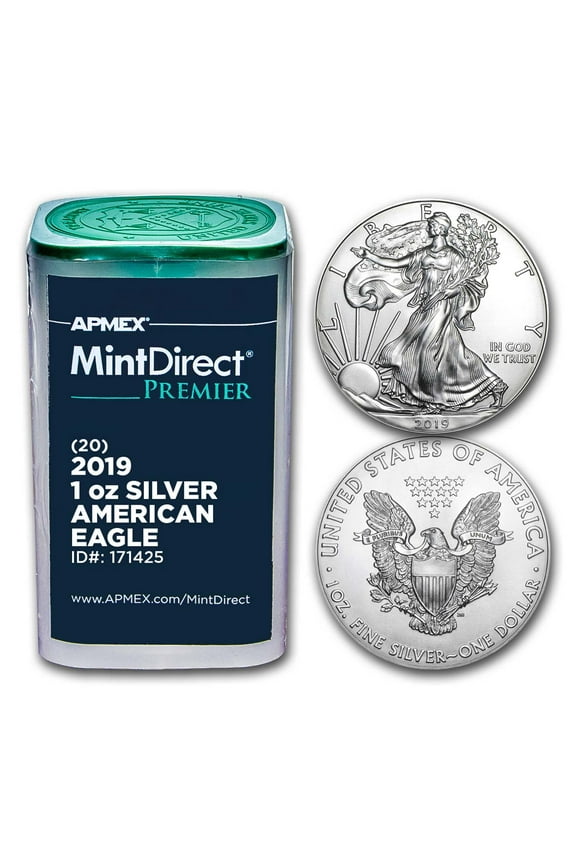 2019 1 oz Silver Eagles (20-Coin MintDirect Premier Tube)