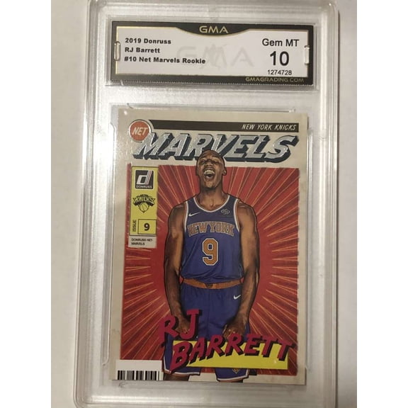 2019-20 Donruss Basketball Net Marvels #10 RJ Barrett RC Rookie New York Knicks GMA 10 Panini Trading Card (Serial Number May Vary)