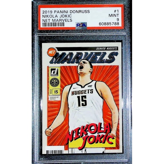 2019-20 Donruss Net Marvels #1 Nikola Jokic Denver Nuggets Graded MINT PSA 9 Official NBA Basketball