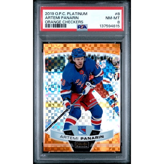 2019-20 O-Pee-Chee Platinum Artemi Panarin #8 Orange Checkers /25 PSA 8