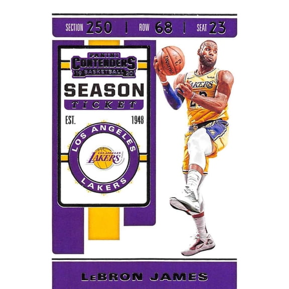 2019-20 Panini Contenders Season Ticket #70 LeBron James Los Angeles Lakers NBA Basketball Trading Card