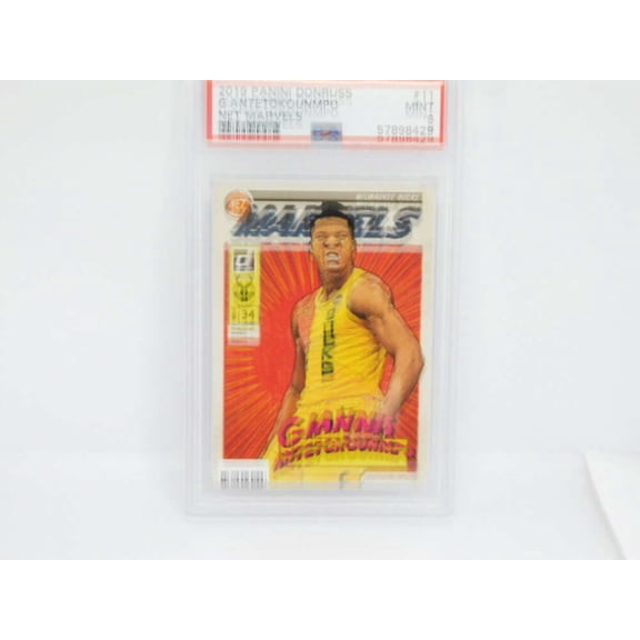 2019-20 Panini Donruss Net Marvels #11 Giannis Antetokounmpo Milwaukee Bucks PSA 9 MINT Serial Number May Vary