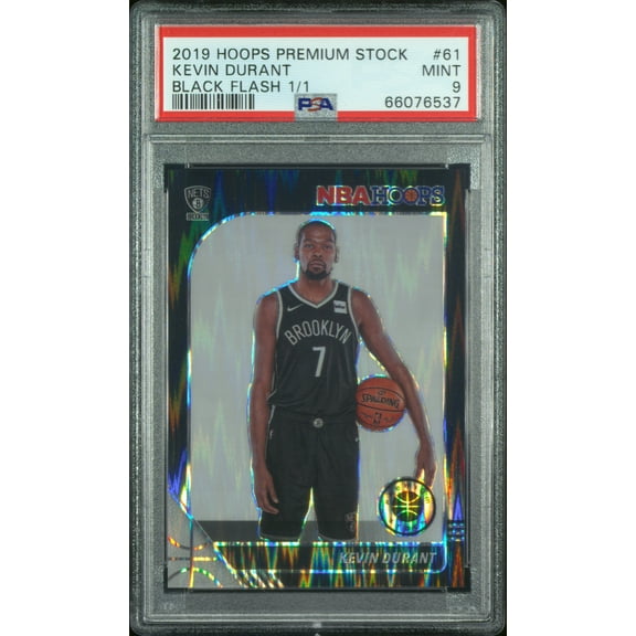 Graded 2019 Panini Hoops Premium Stock Black Flash Kevin Durant #61 Short Print PSA 9 1 of 1 Brooklyn Nets