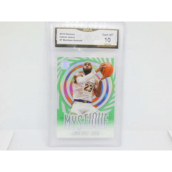 2019-20 Panini Illusions Mystique Emerald #7 LeBron James Los Angeles Lakers GMA 10 Serial Number May Vary