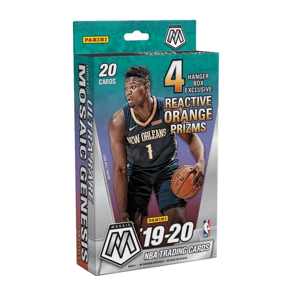 2019-20 Panini Mosaic NBA Basketball Trading Cards Hanger Box- Exclusive - 20 Cards |Find Rookie Autographs- Zion Williamson, Ja Morant and more