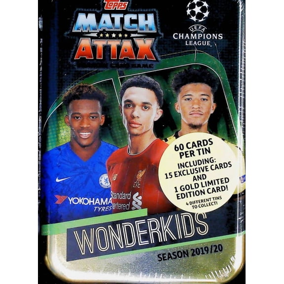 2019-20 TOPPS MATCH ATTAX UEFA CHAMPIONS EUROPA LEAGUE Factory Sealed Wonderkids Tin 60 Cards