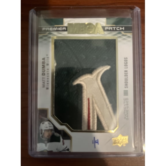 2019-20 Upper Deck Premier Matt Dumba #20 Premier Mega Patch Chest Logos /18 Short Print Logo Patch Patch