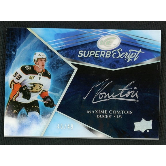 2019 2018-19 Upper Deck Ice Superb Script Maxime Comtois #SS-MC /49